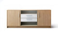 Komoda z MDF w kolorze jasnego dębu i białym, 180 x 40 x 80 cm