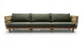 Trzyosobowa sofa ogrodowa z litego drewna akacjowego, brązowo-oliwkowa, 200 x 70 x 75 cm