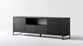 Czarny kredens z płyty MDF na stalowej podstawie 180 x 40 x 75 cm